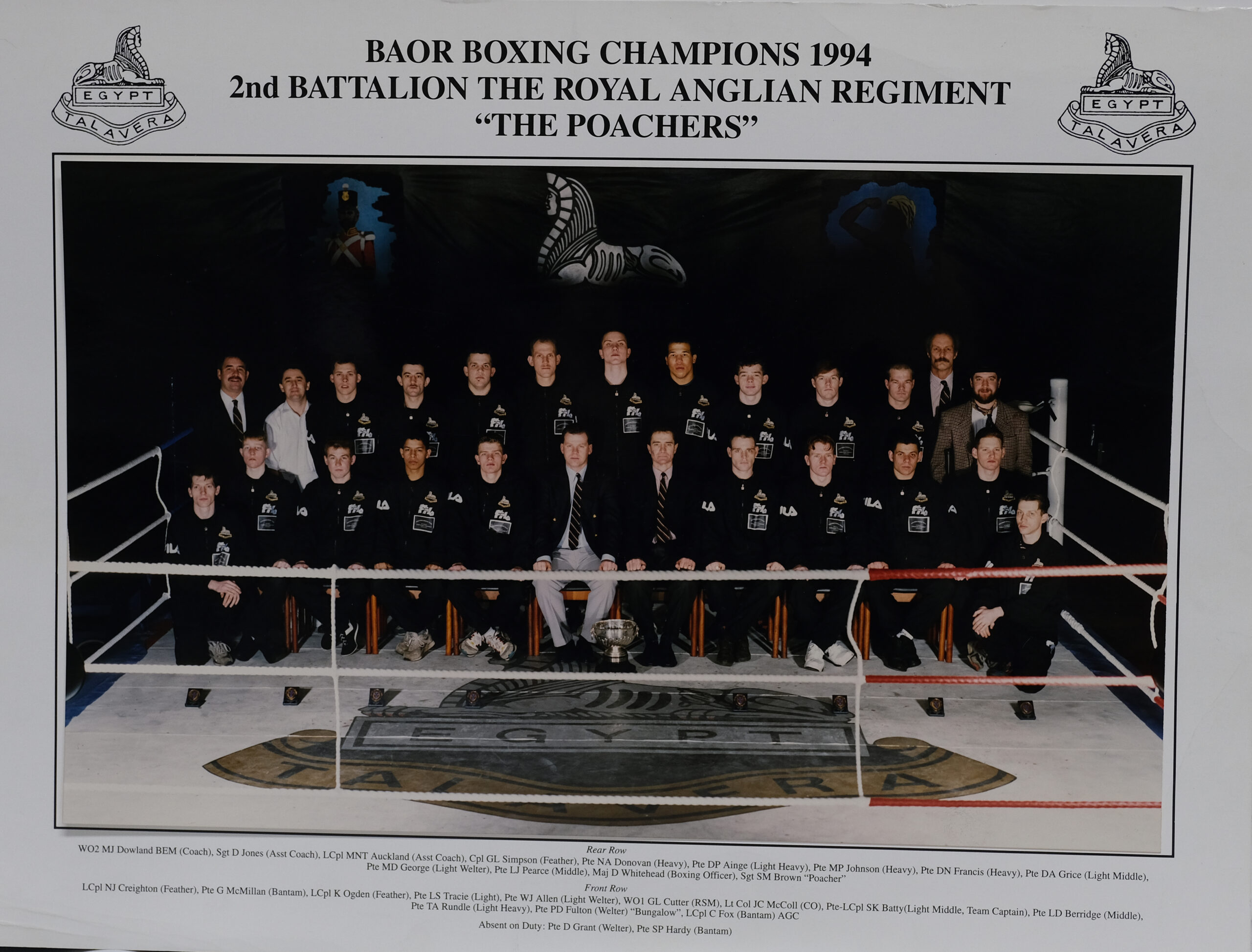 British Army on the Rhine Boxing Champions 1994 - 2nd Battalion Royal ...