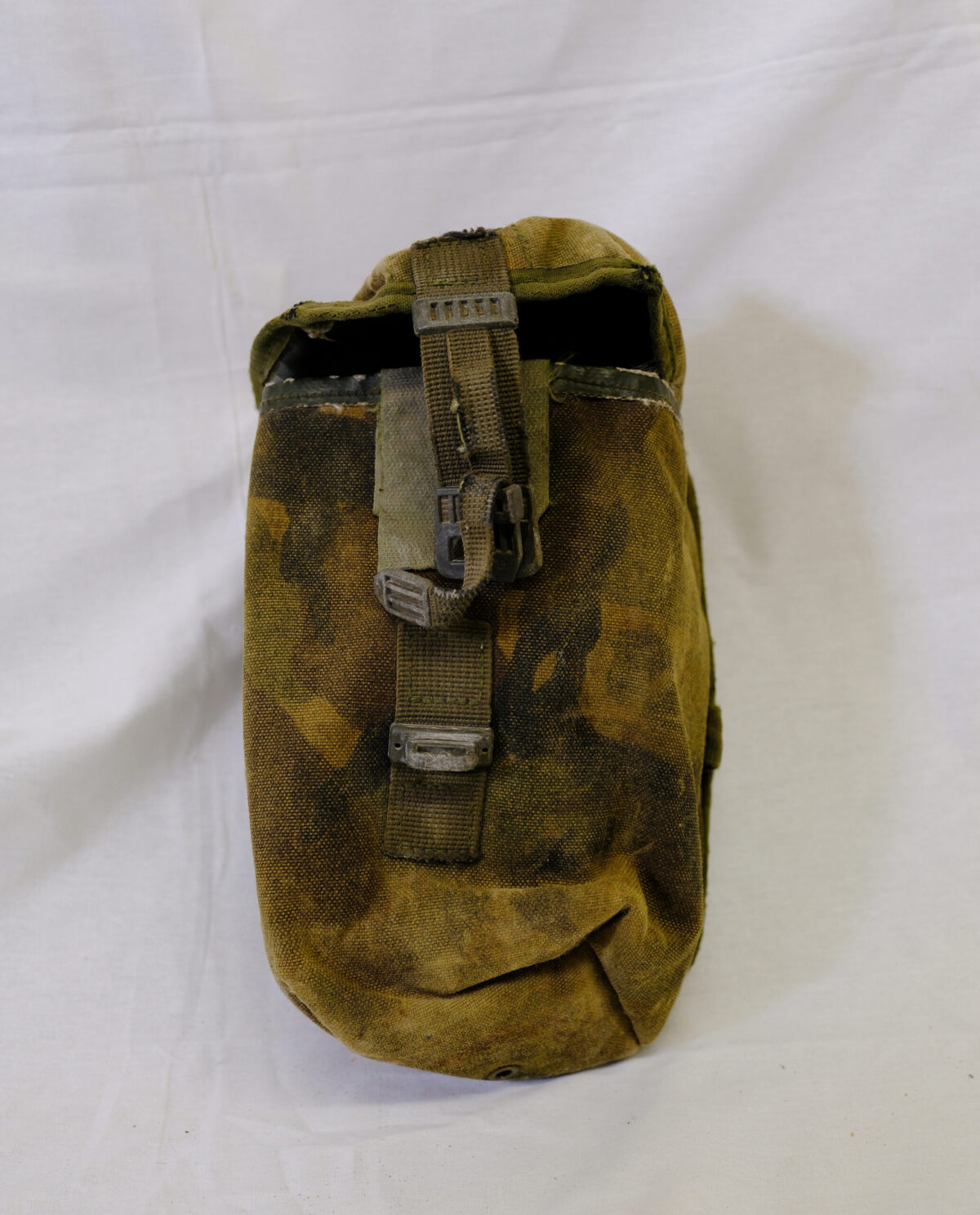 British Army issued webbing water bottle pouch used on Operations by a soldier from the Royal Anglian Regiment