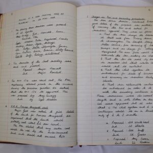 Minutes book from Royal Anglian Regiment Officers Mess