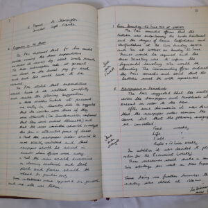 Minutes book from Royal Anglian Regiment Officers Mess