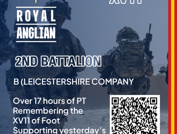 17 for the XV11th challenge Royal Anglian Regiment