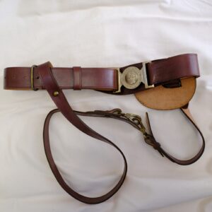 British Army ceremonial leather belt with metal clasp